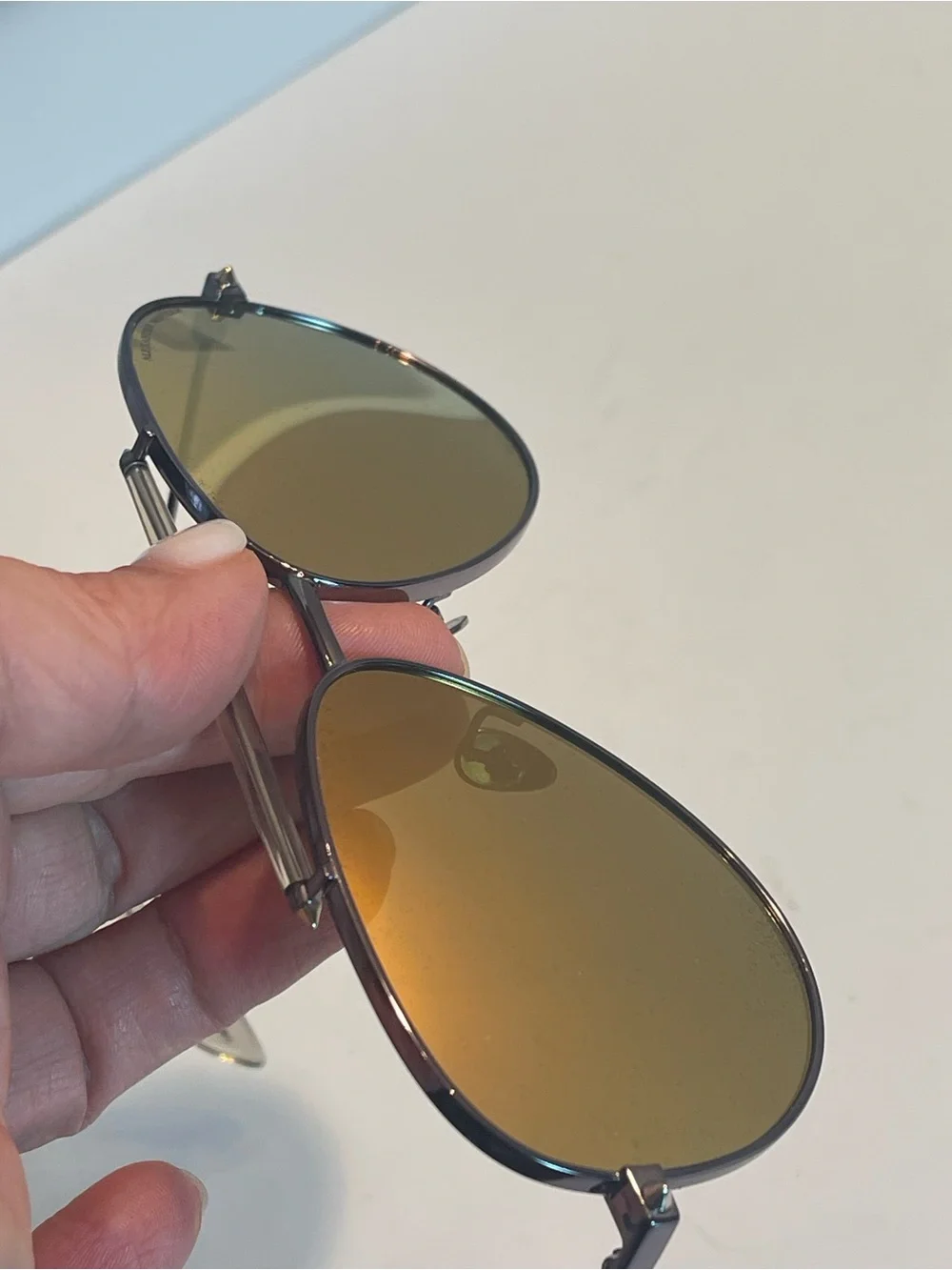 Alexander McQueen AM0058S sunglasses Metal Aviator/Pilot Ruthenium/Gold